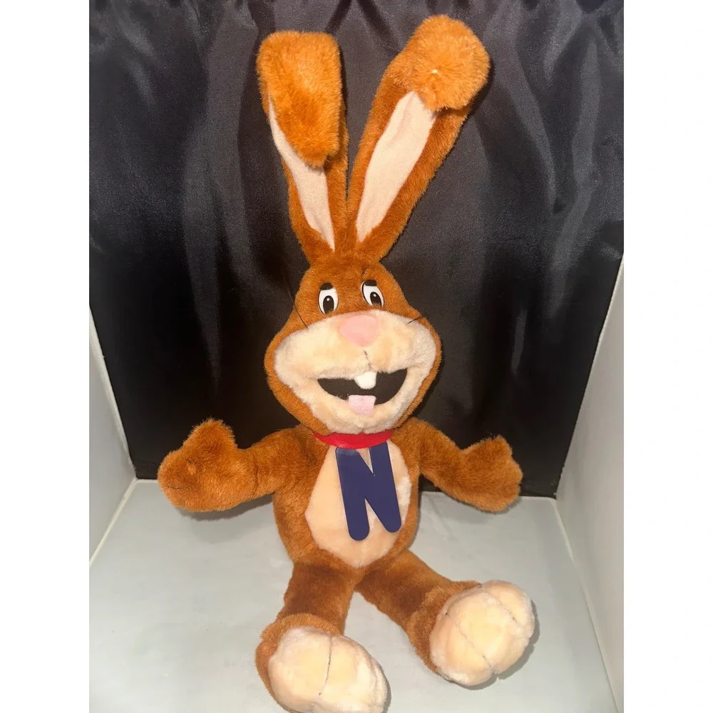 Vintage Nesquik Bunny Plush Stuffed Animal Quicky Mascot 20 Inch Brown Rabbit